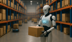倉庫でタスクをこなすフィジカルAIのイメージ