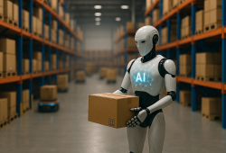 倉庫でタスクをこなすフィジカルAIのイメージ